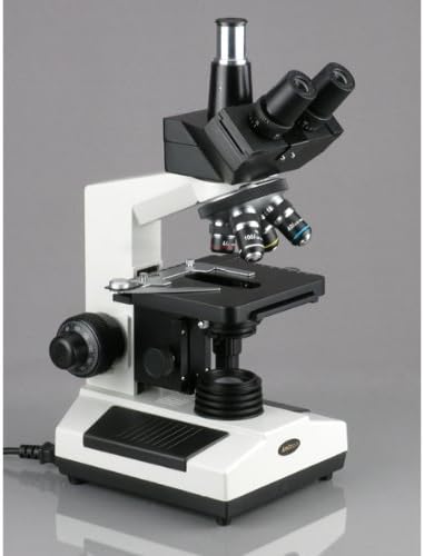 AmScope T390B-3M Digital Professional Compound Trinocular Microscope, 40X-2000X Magnification, WF10x and WF20x Eyepieces, Brightfield