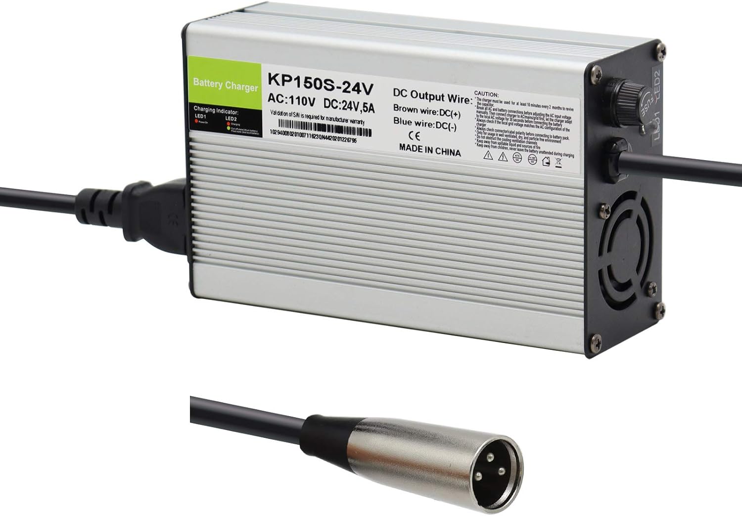 24V 5A Battery Charger 3-Pin XLR for Pride, Jazzy, Drive Medical, Golden Technologies, Shoprider, Rascal, EA1065, S150 180 X-CEL