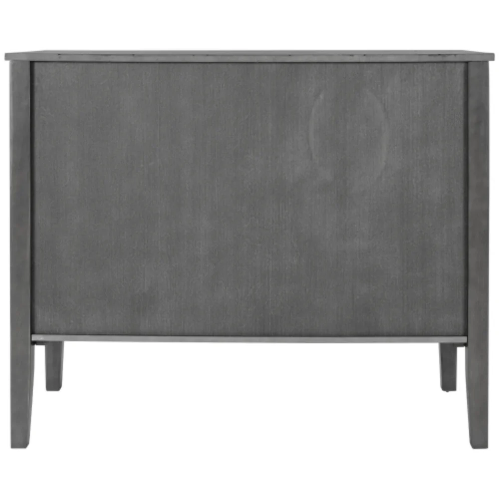 Accent Storage Cabinet Wooden Cabinet with Adjustable Shelf, Antique Gray, Entryway, Living Room, Bedroom Grey + MDF