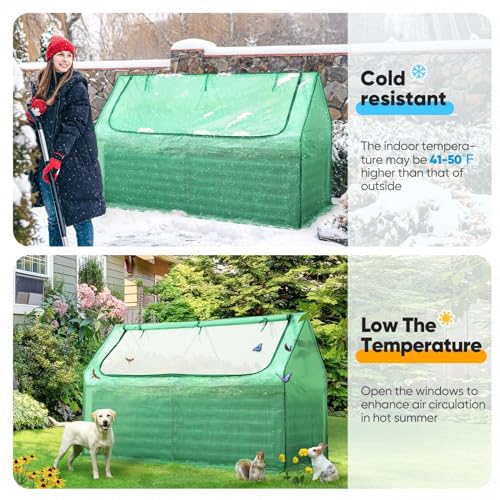 Quictent Raised Garden Bed Galvanized Raised Beds for Gardening Vegetables with Cover 8x4x1 ft Metal Planter Box Outdoor Use (Clear)