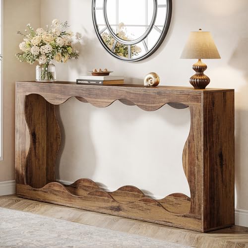 Tribesigns 63 Inches Farmhouse Console Table with Storage, Couch Table Behind Sofa, Long Entryway Sofa Station, Narrow Console Stand