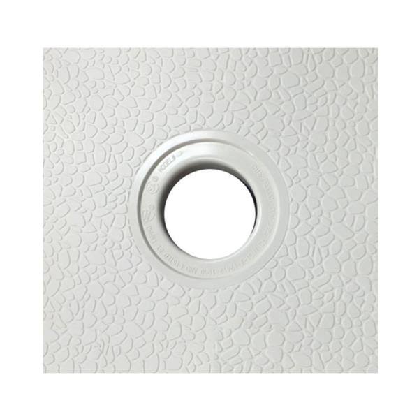 Swanstone SF03448MD.042 Solid Surface Center Drain Shower Base, 48-in L x 34-in H x 5.5-in H, Gray Granite