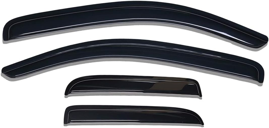 Lightronic WV94528 Tape-on Rain Guard, Dark Smoke, 4 PCS Set for 2014-2018 Silverado/Sierra 1500, 2015-2018 Silverado/Sierra 2500 HD & 3500 HD