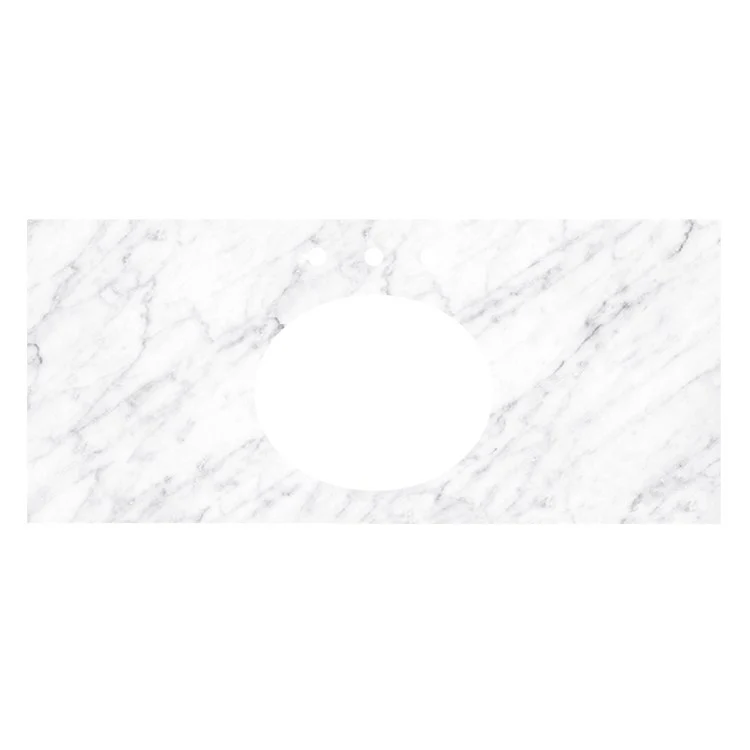 Carrara Marble 36" x 22" Single Vanity Top with Oval Sink Cutout for 8" Widespread Faucet