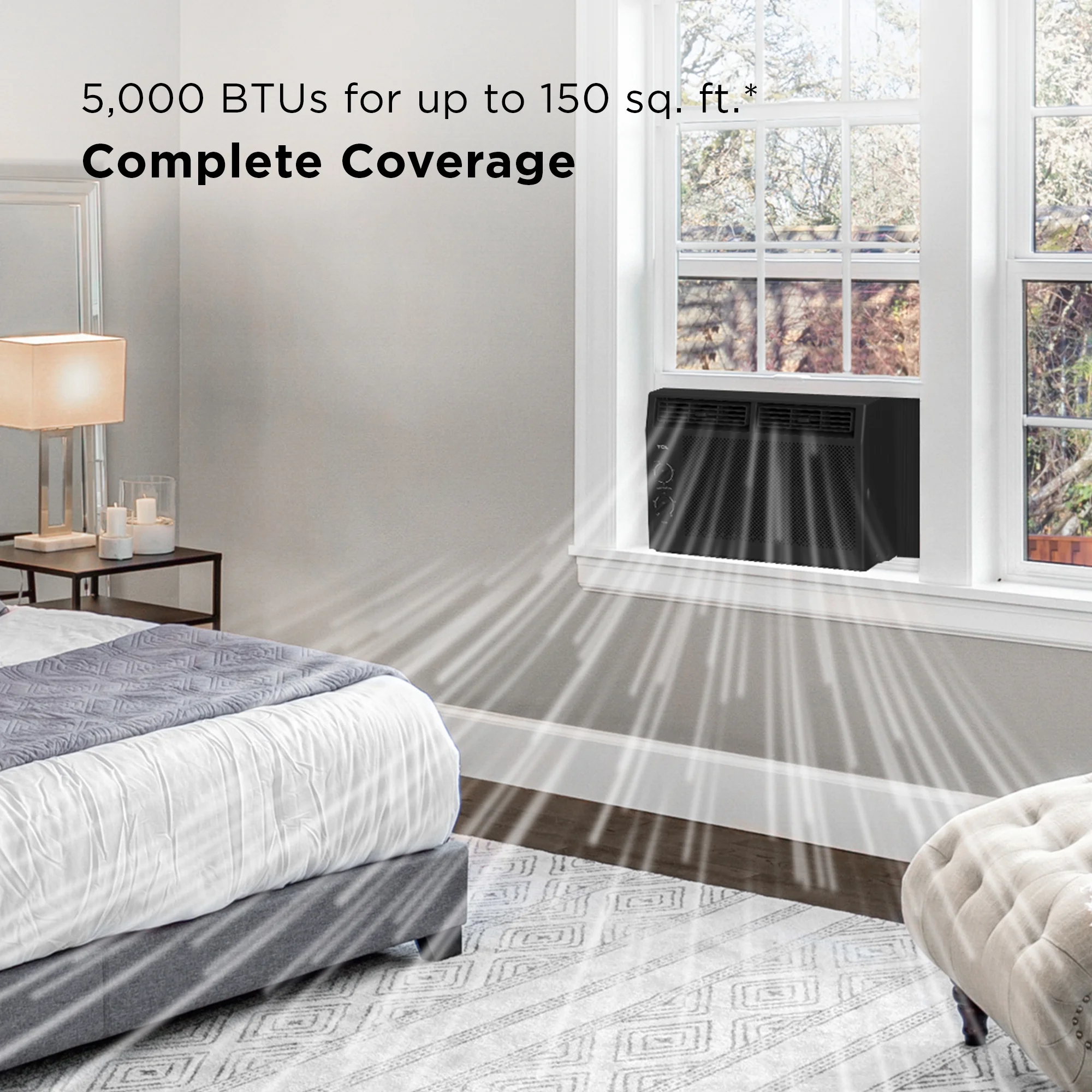 TCL 5,000 BTU Mechanical Window Air Conditioner, Black, W5WM-B3