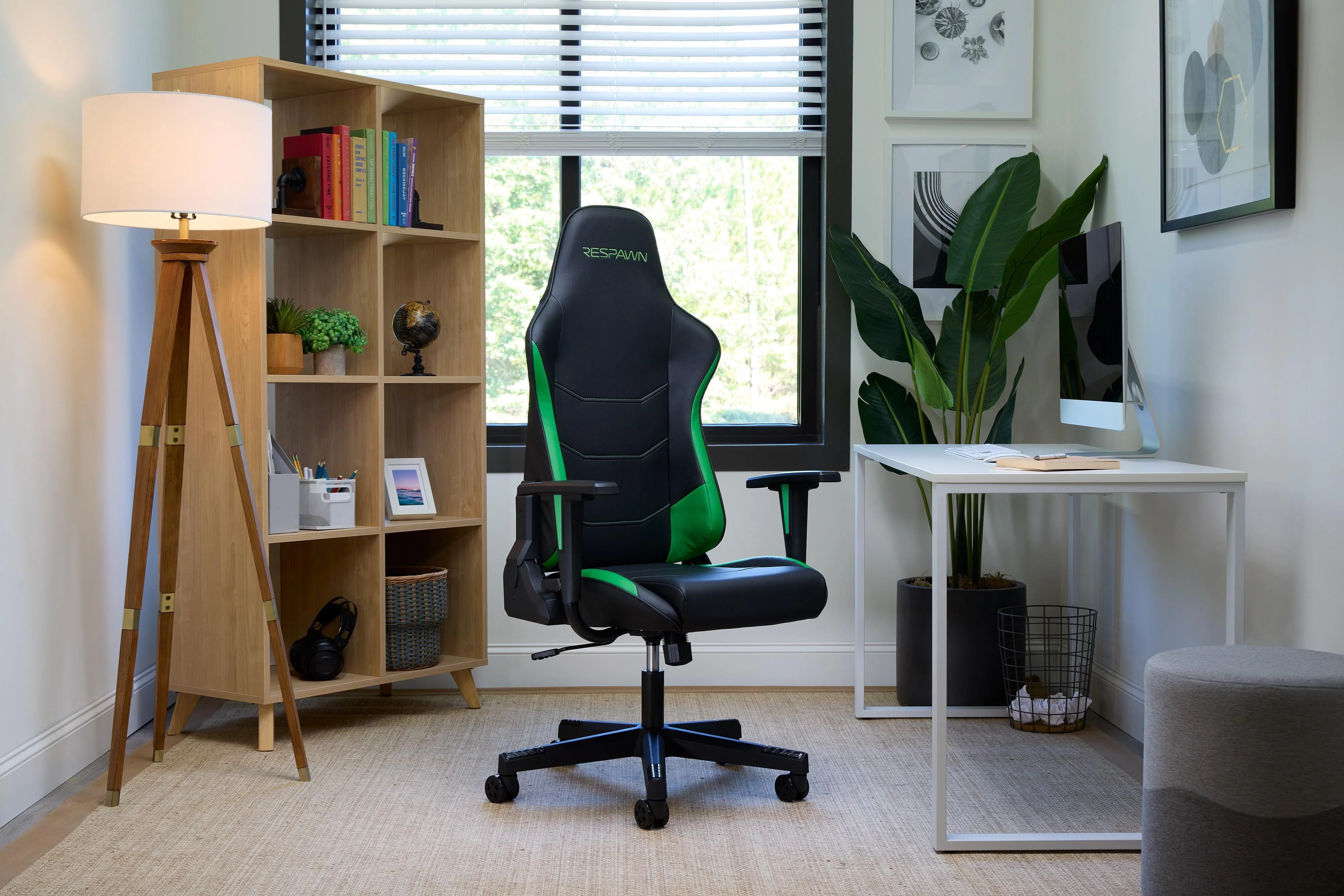 RESPAWN 110 Ergonomic PVC Gaming Chair-Racing Style High Back Office Chair -Integrated Headrest, Recline with Adjustable Tilt Tension & Angle Lock