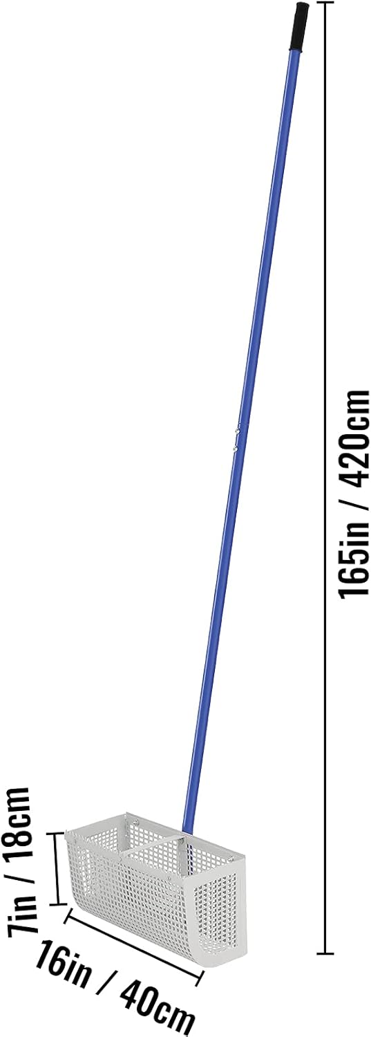 VEVOR Sand Rake, 165 inches Pole Beach Rake, Blue Lake Weed Rakes, 16 Aquatic Weeds Muck Sand Flea Rakes