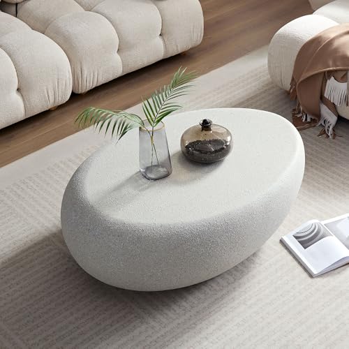 JUSTONE 15.75 ''Round Coffee Table, Accent End Table for Living Room Office Apartment, Modern Minimalist Side Table with Faux Marble Pattern