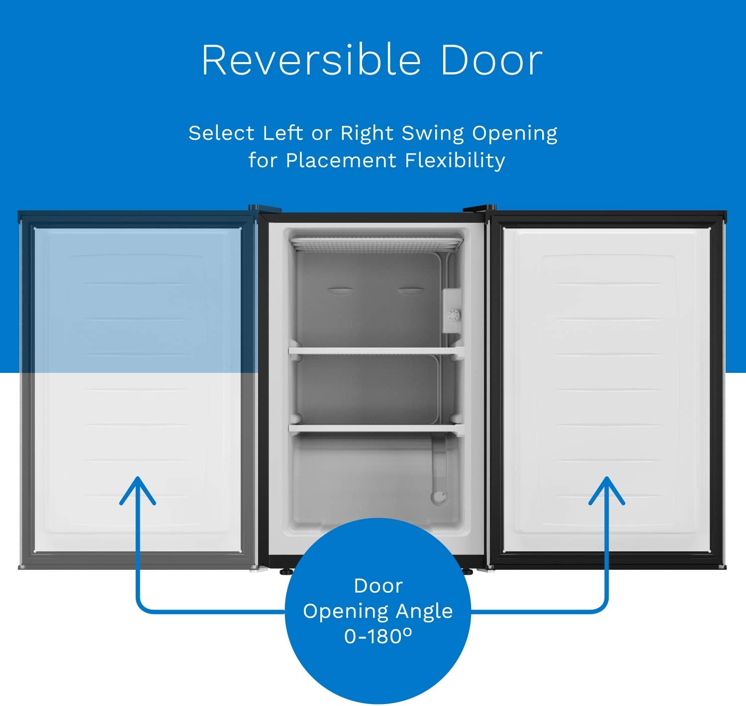 hOmelabs Upright Freezer - 1.1 Cubic Feet Compact Reversible Single Door Vertical Freezer with Child Door Lock