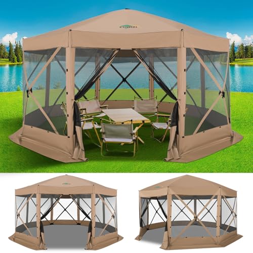 COBIZI 12x12ft Pop up Gazebo Screen Tent Screen House for Camping, Camping Outdoor Screened Gazebo, Canopy Tent