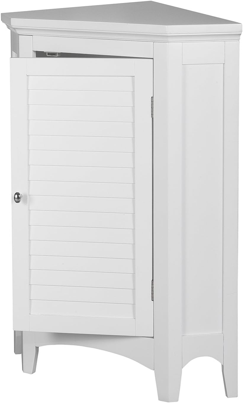 Teamson Home Glancy Bathroom Storage Floor Cabinet, White