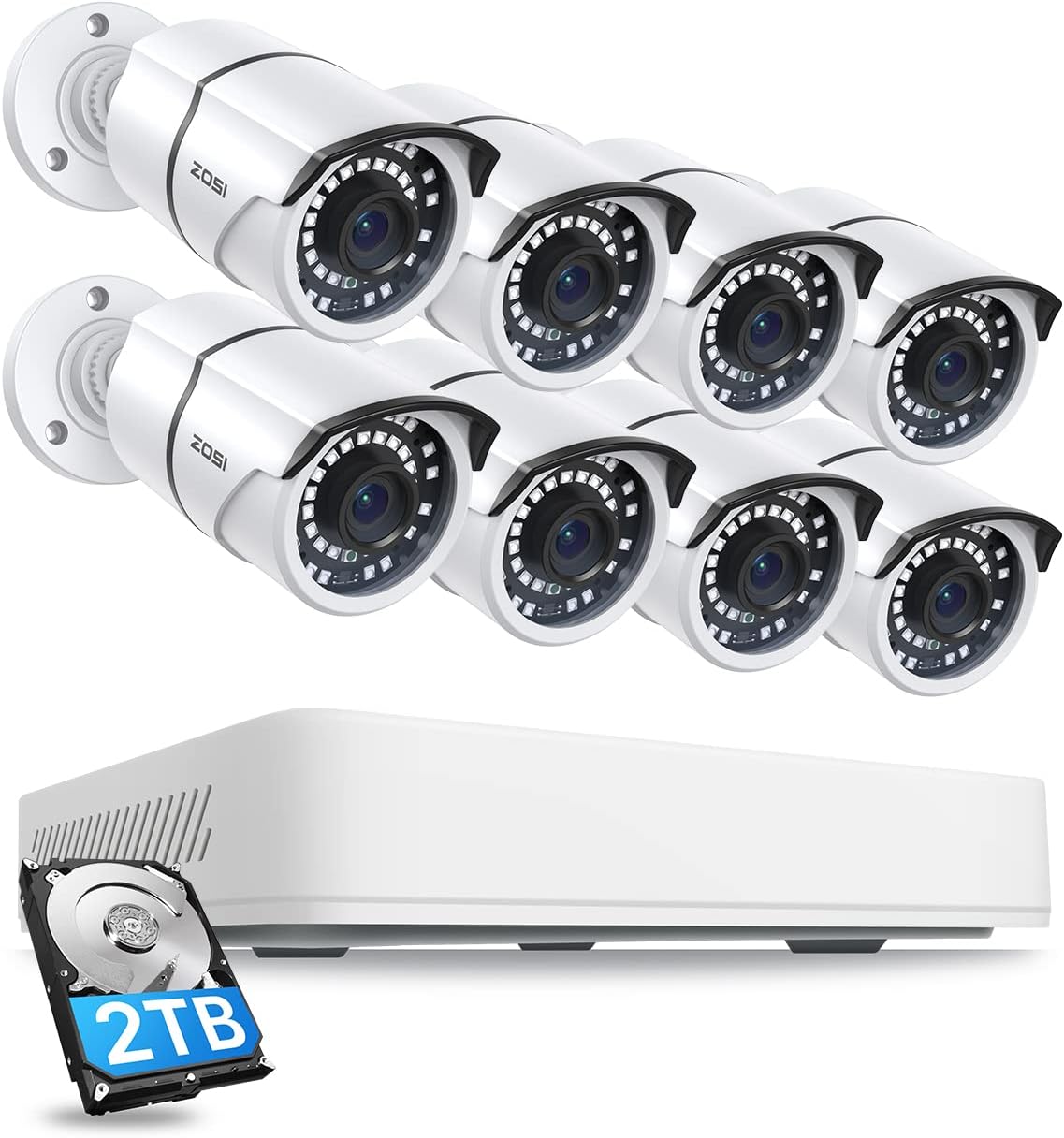 ZOSI C1 Wire Free Battery Security Camera, WiFi Rechargeable IP Cam with 2-Way Audio, Outdoor Wireless Camera with Color Night Vision