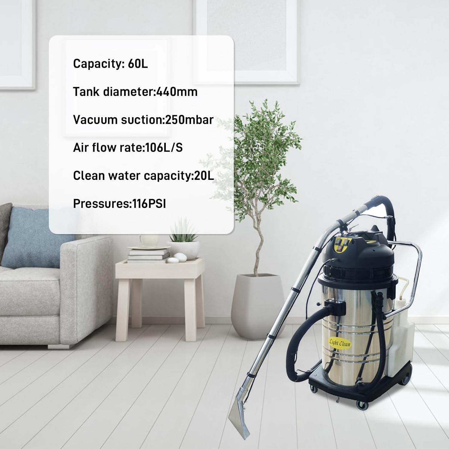 Commercial Carpet Cleaner Machine 110V,3 in 1 Multi-Purpose Portable Wet Dry Vacuum Cleaner