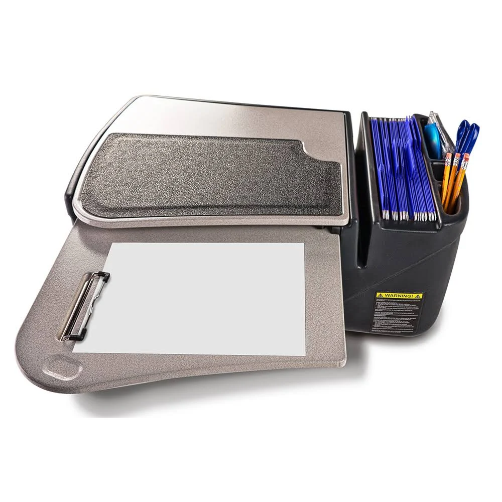 AutoExec GripMaster Car Desk with Built-in Power Inverter - Grey