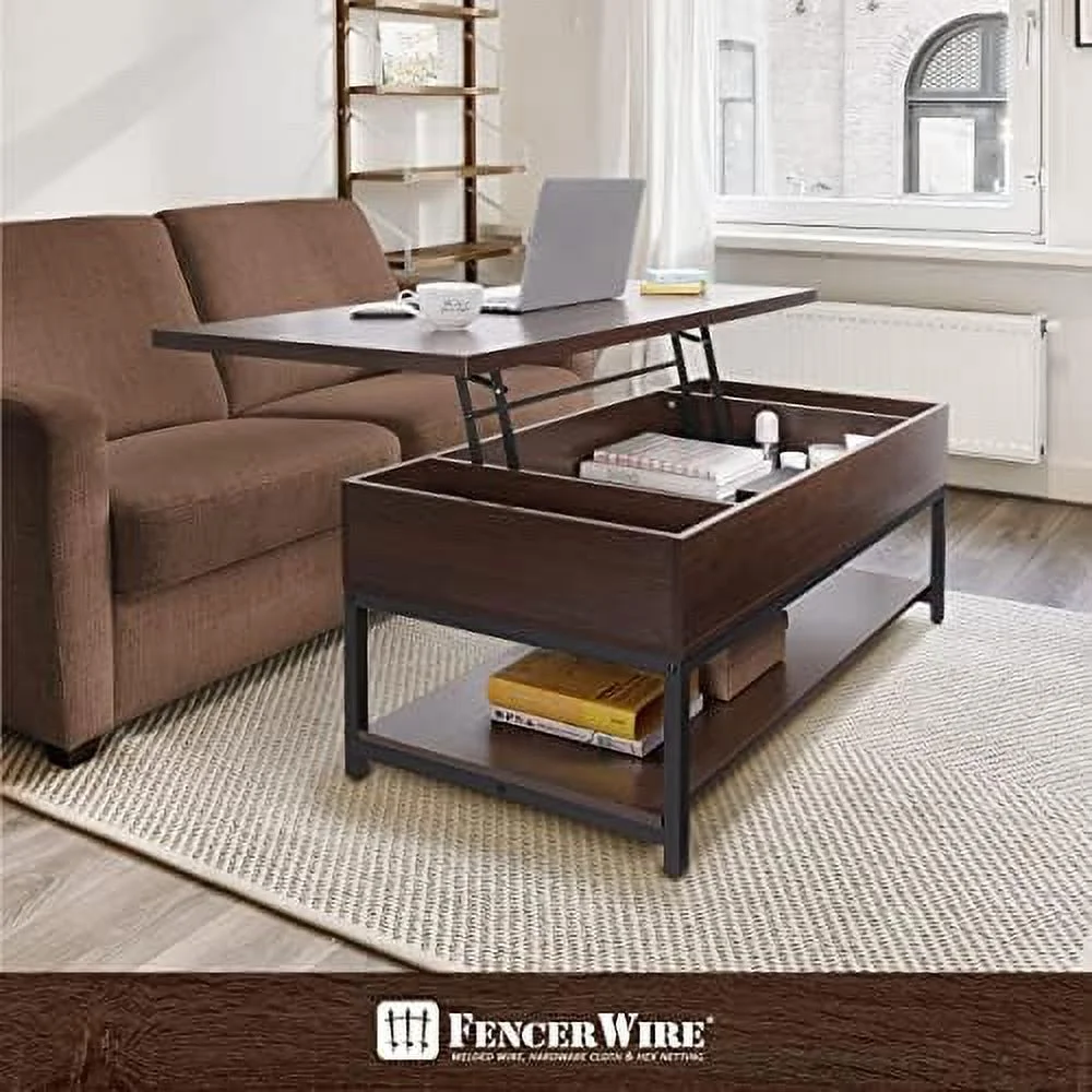 YZboomLife Lift Top Coffee Table w/  Coffee Table w/Bottom Open    Coffee Table w/Lift Top for Living Room  Rising Top Coffee Table w/Hidden