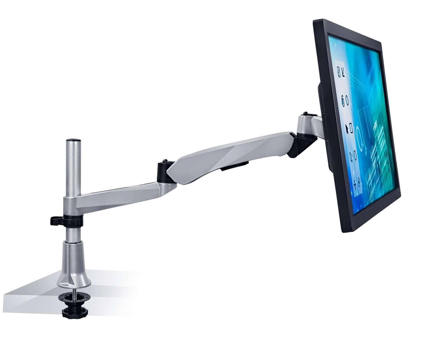 Mount-It Single LCD Monitor Desk Mount, Height Adjustable, Full Motion, Silver