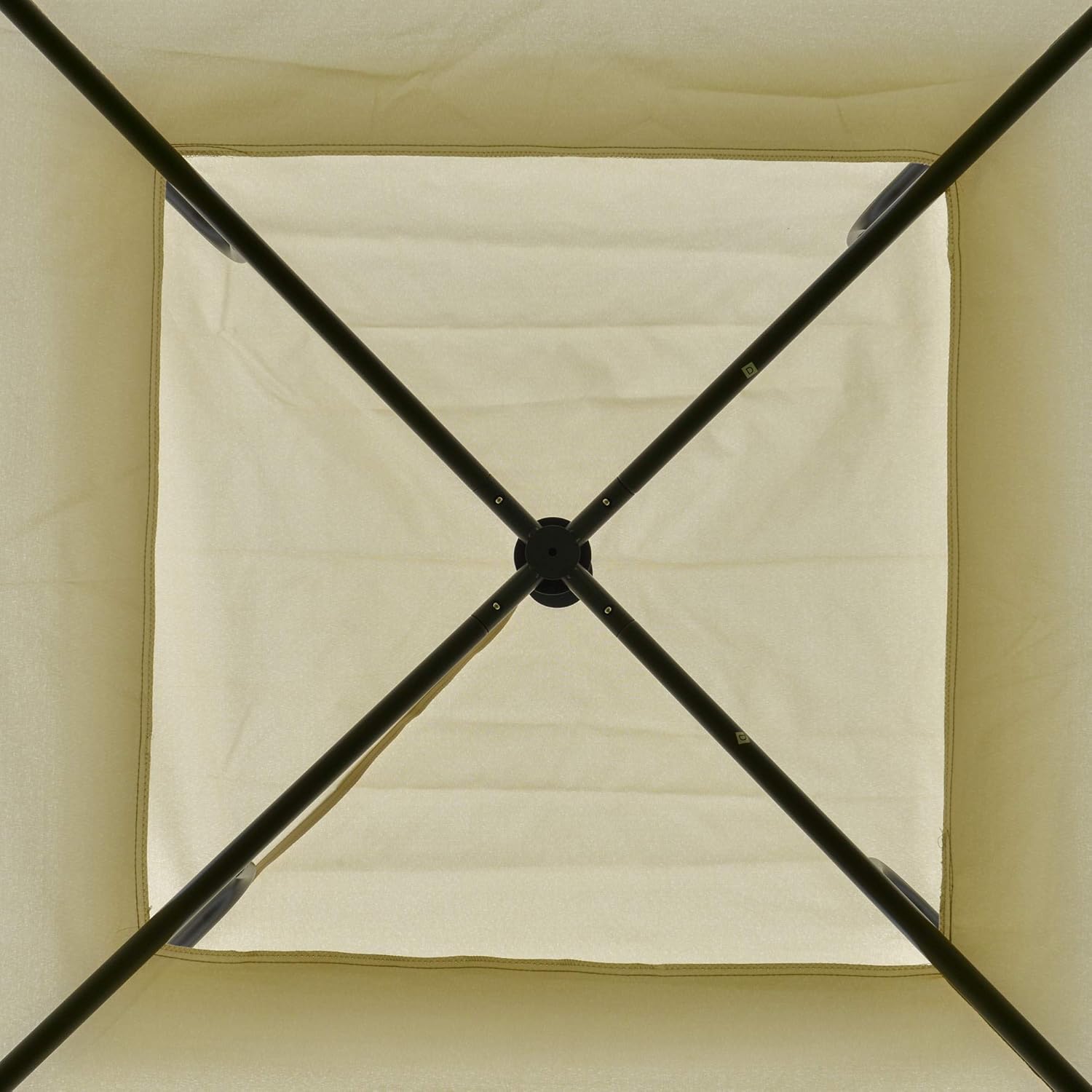 Outsunny 12' x 12' Outdoor Canopy Tent Party Gazebo with Double-Tier Roof, Steel Frame, Included Ground Stakes, Beige