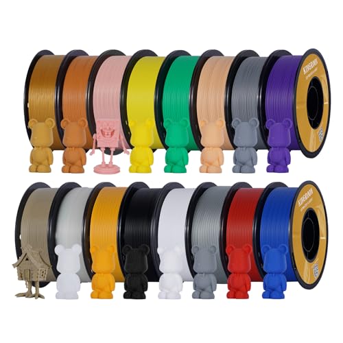 Kingroon PLA 3D Printer Filament, 12Rolls, Dimensional Accuracy +/- 0.03 mm, 12kg Spool(26.4lbs)