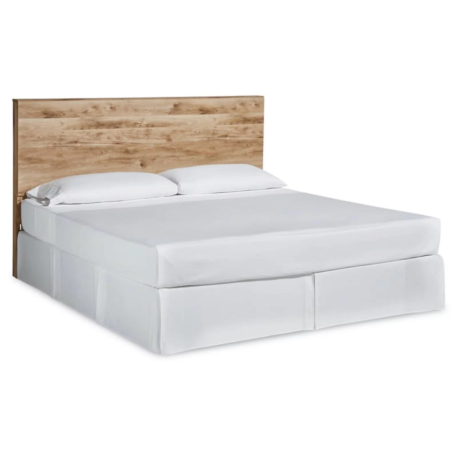 Bowery Hill Contemporary Wood King Panel Headboard in Tan/Golden Rustic