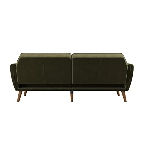 Novogratz Tallulah Memory Foam Futon, Convertible Couch, Camel Faux Leather