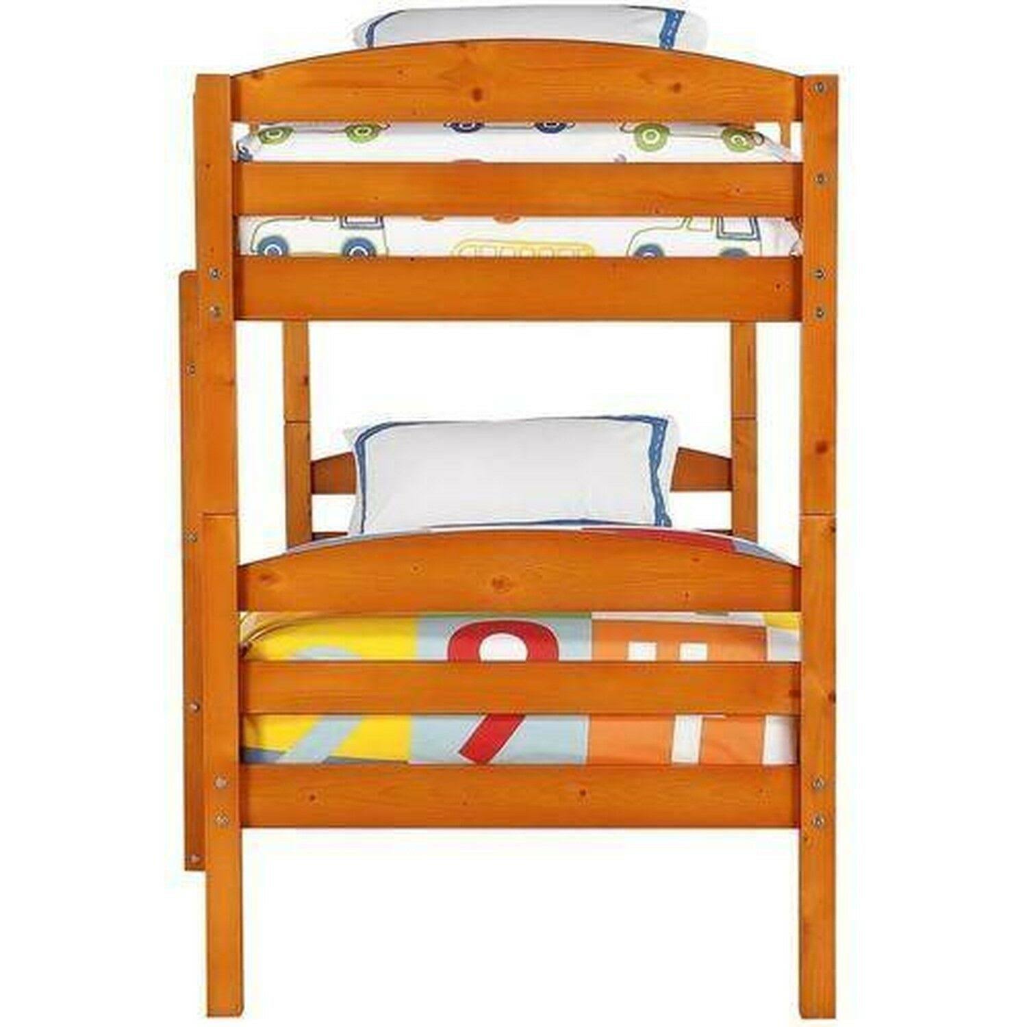 Better Homes u0026 Gardens Leighton Wood Twin-over-Twin Bunk Bed, Pine