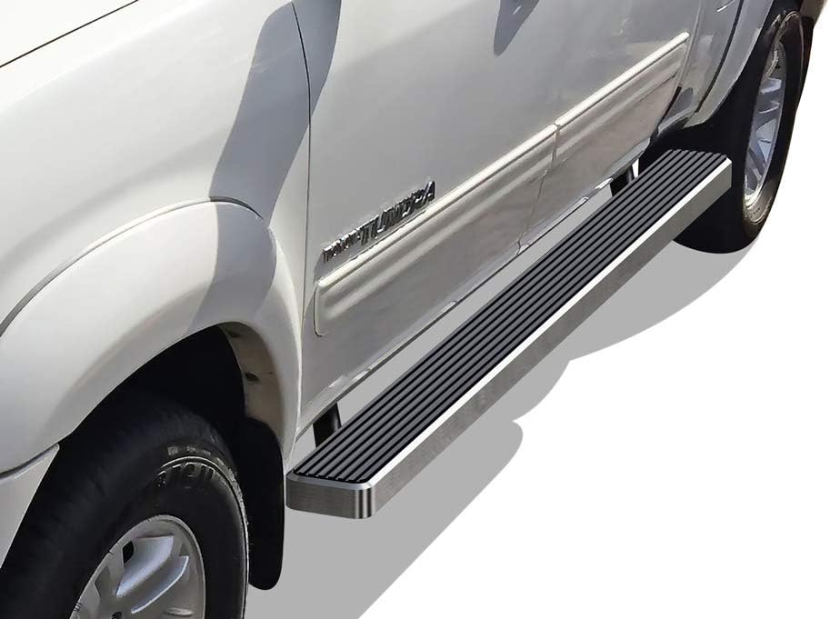 APS iBoard Running Boards (Nerf Bars Side Steps Step Bars) Compatible with 2004-2006 Tundra Double Cab Pickup 4-Door (Silver 5 inches)