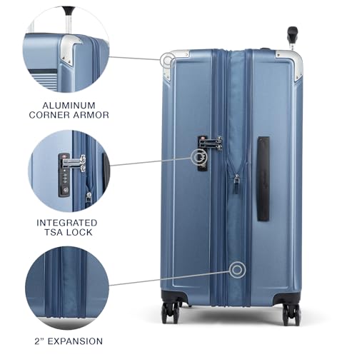 Travelpro Platinum Elite Hardside Expandable Carry on Luggage, 8 Wheel Spinner, TSA Lock, Hard Shell Polycarbonate Suitcase, Metallic Sand