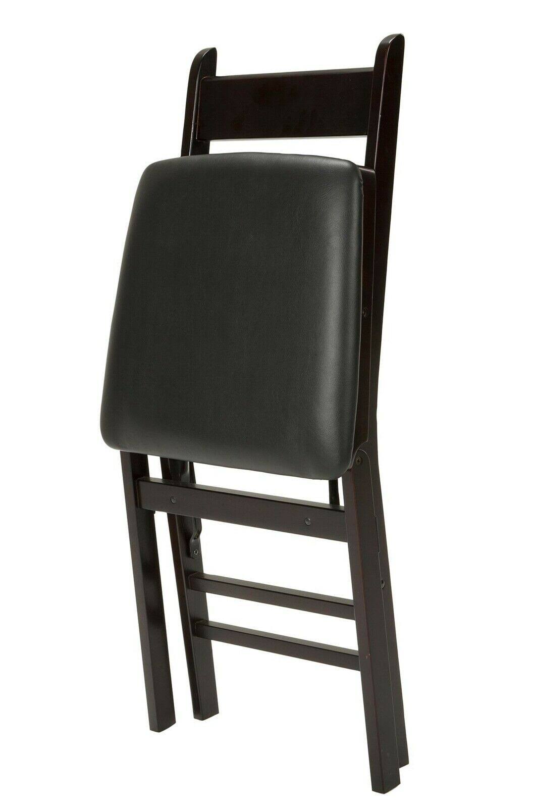 Cosco Wood Ladder Back Folding Chair, Black/Brown