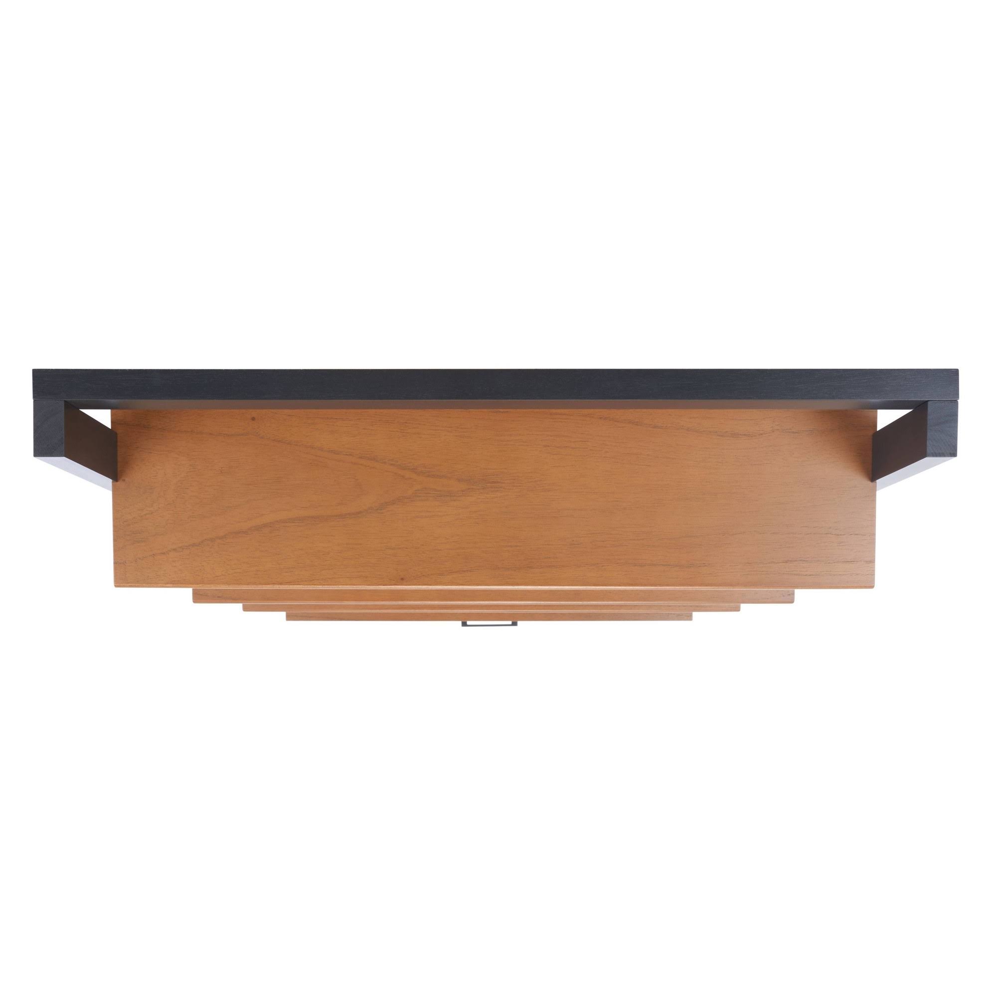 Safavieh Vlad 3 Shelf 1 Door Etagere-Natural / Charcoal