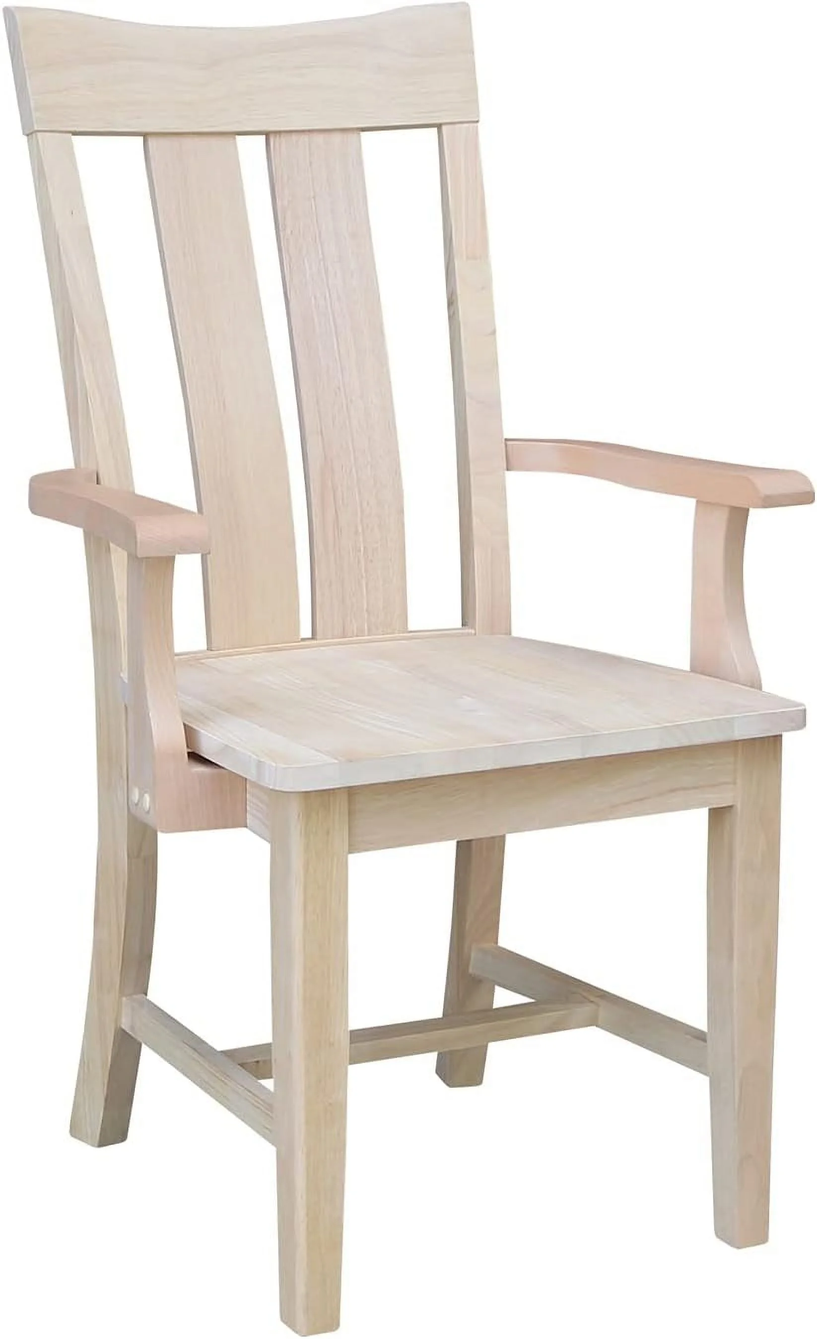 Ava Unfinished Wood Arm Chair