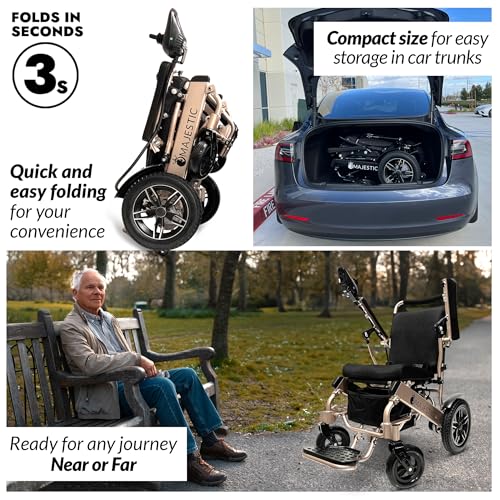 Majestic IQ-8000 Electric Wheelchairs for Adults,Foldable Lightweight Electric Wheelchair,Light Weight Folding Power Chair for Seniors