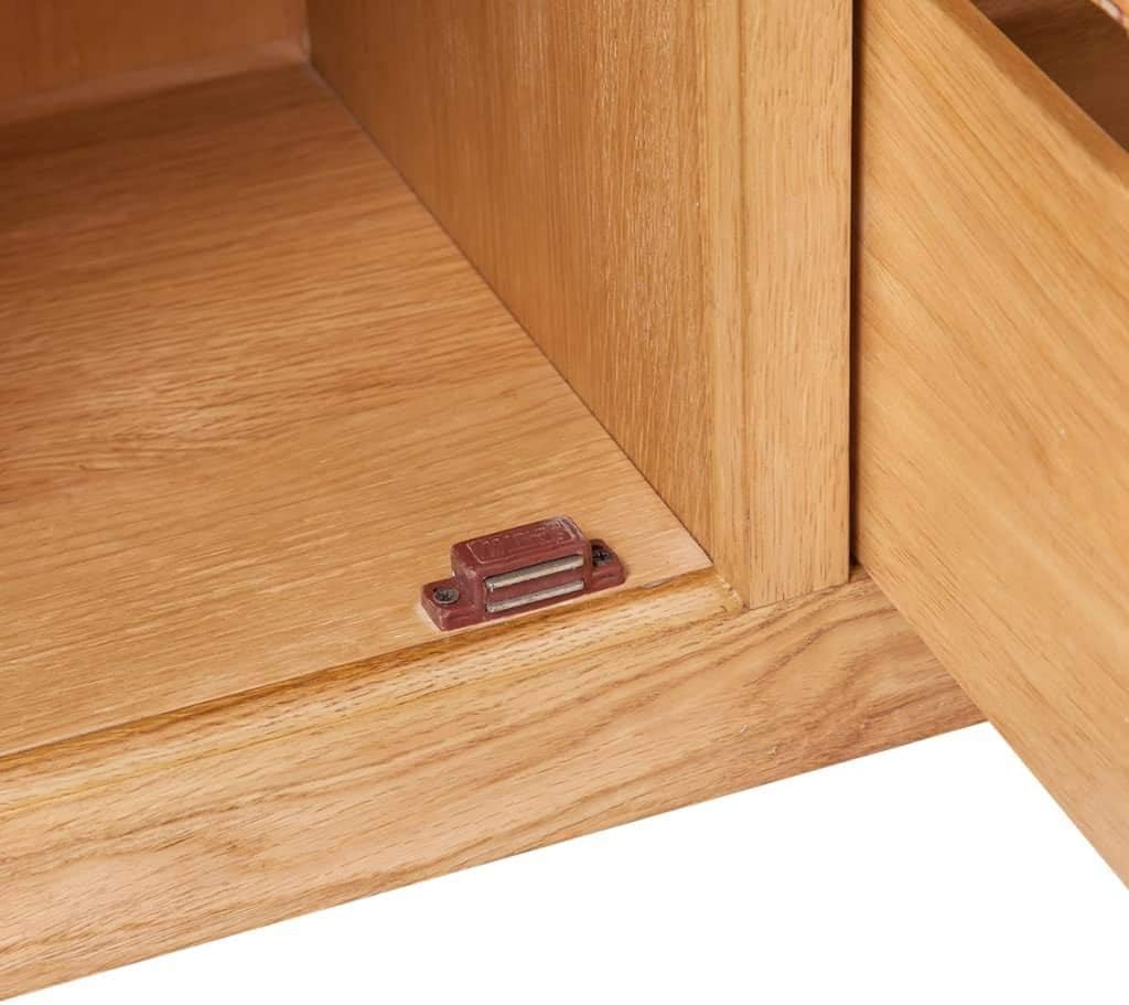 vidaXL Solid Oak Sideboard w/ 3 Drawers 2 Doors Side Storage Cabinet Cupboard