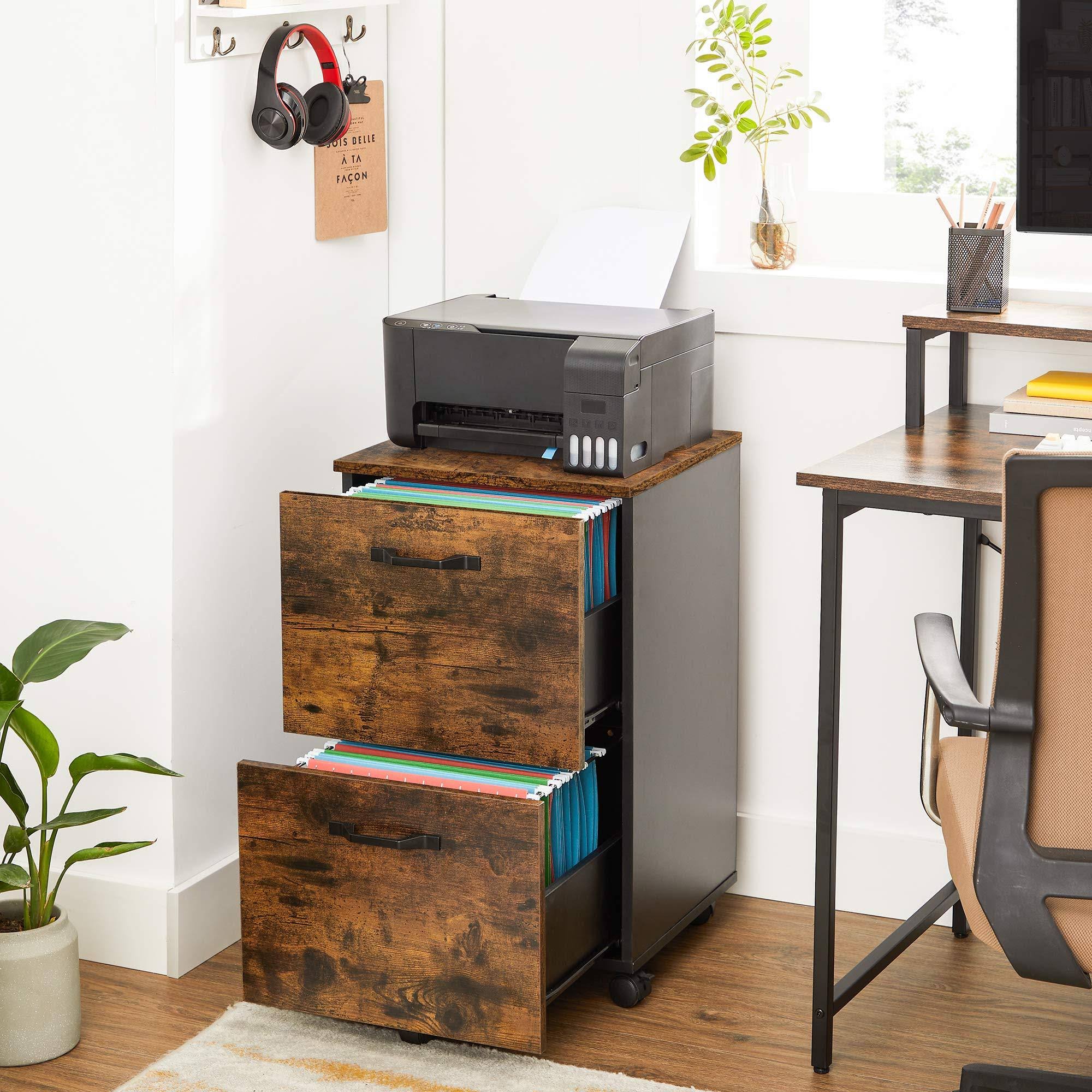 VASAGLE Industrial 2 Drawer File Cabinet