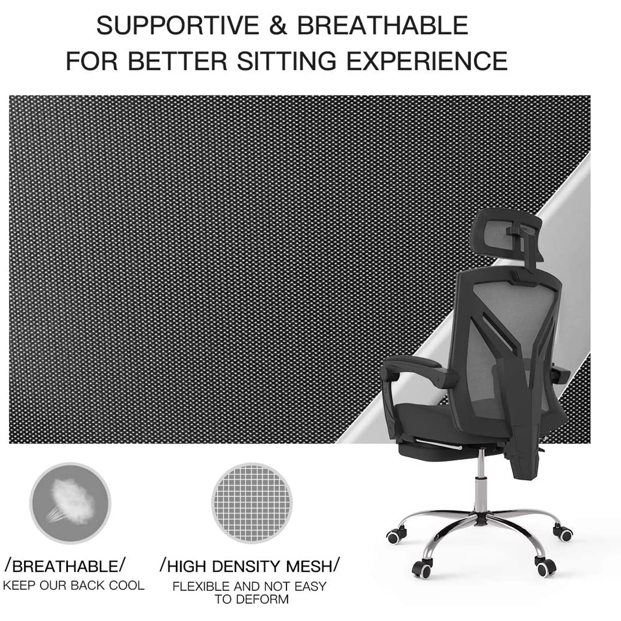 Hbada Ergonomic Office Recliner Chair - High-Back Desk Chair Racing Style with Lumbar Support - Height Adjustable Seat