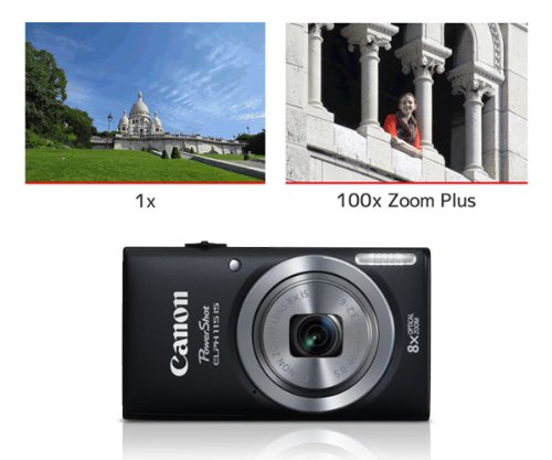 Canon PowerShot ELPH 115 is 16.0 MP Digital Camera with 8X Optical Zoom with a 28mm Wide-Angle Lens and 720p HD Video Recording (Blue)