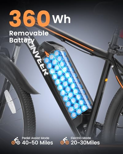 Electric Bike for Adults with 26'' Peak 500W Brushless Motor Ebike, 20MPH 40Miles Commuting Electric Mountain Bike with 360Wh Removable Battery
