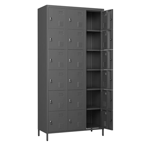 6 Doors Metal Lockers for Employees 72" H Storage Cabinet Lockable Locker with Shelves Steel Storage Locker for Gym School Office Home Requires