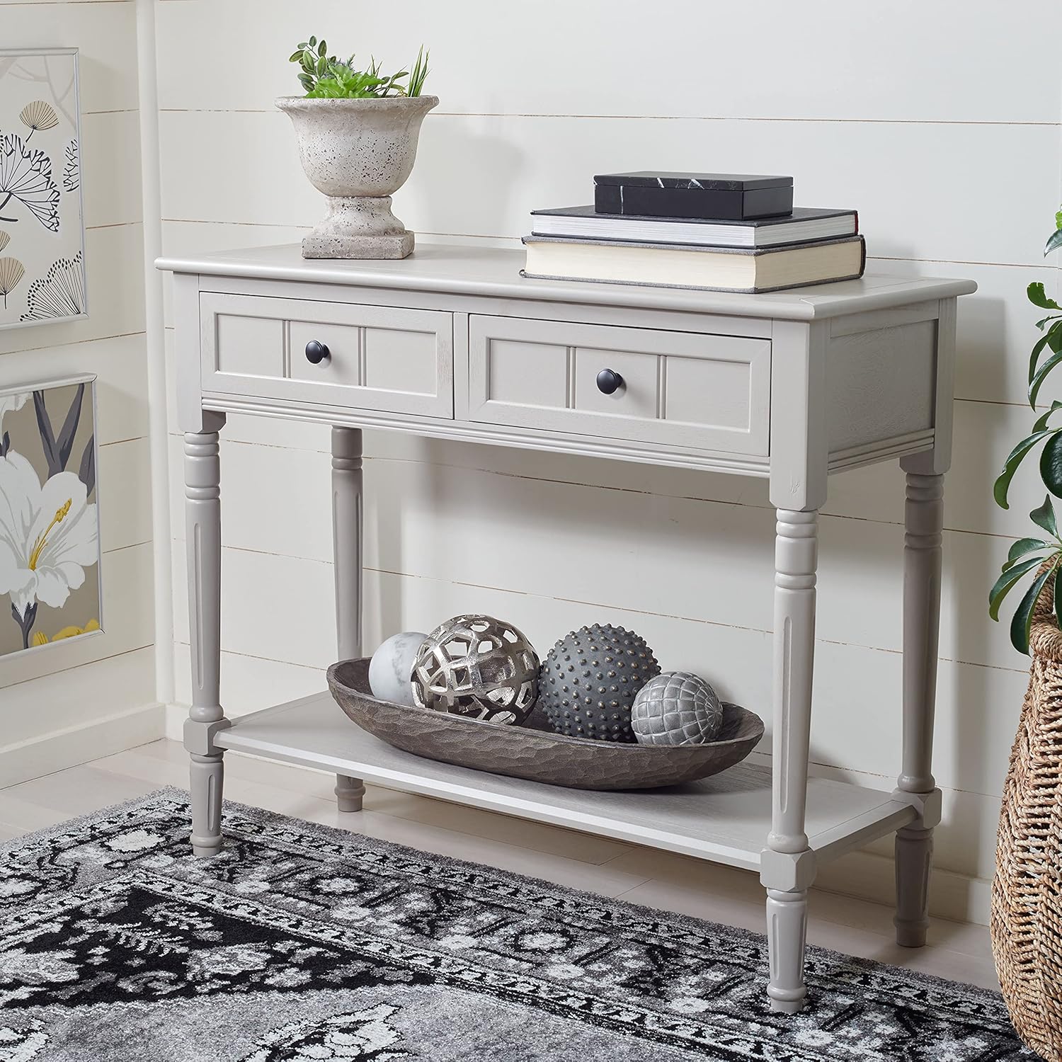 Safavieh American Homes Collection Samantha Distressed/Black 2-Drawer Console Table