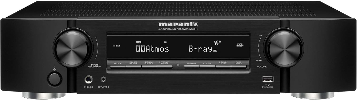 Marantz NR1711 8K Slim 7.2 Channel Ultra HD AV Receiver (2020 Model) – Wi-Fi, Bluetooth, HEOS Built-in, Alexa & Smart Home Automation