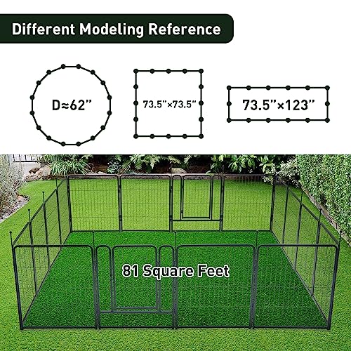 mestyl Dog Playpen, 40" Height 16 Panels Outdoor Pet Play Pen, Big Dog Exercise Play Pen for Large/Medium/Small Dogs, Foldable Puppy Pen for Indoor