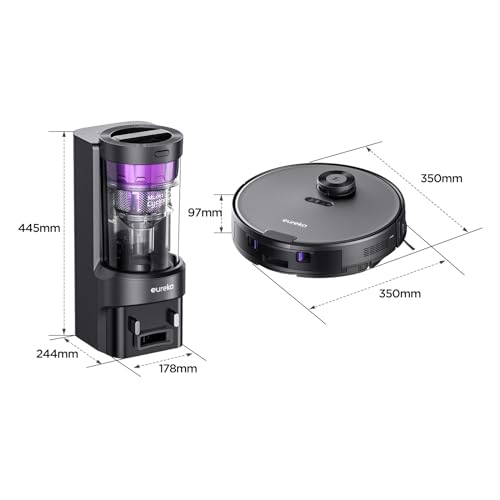 Eureka Robot Vacuum with Bagless Self Emptying Station, 2 in 1 Robotic Vacuum and Mop Combo, 60-Day Capacity, 4000Pa Suction, Auto Lifting Mop
