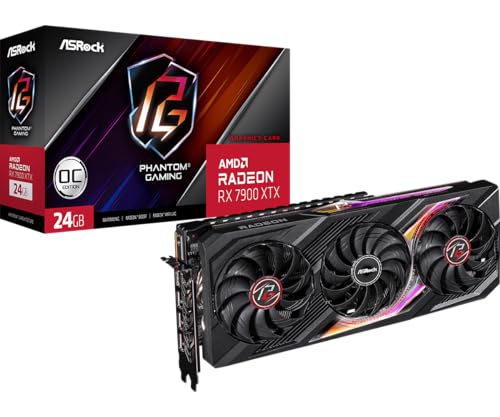 ASRock AMD Radeon RX 7700 XT Challenger 12GB GDDR6 192-bit 0dB Silent Cooling 7680 x 4320 DisplayPort HDMI LED Indicator 18Gbps Dual Fan Graphics Card