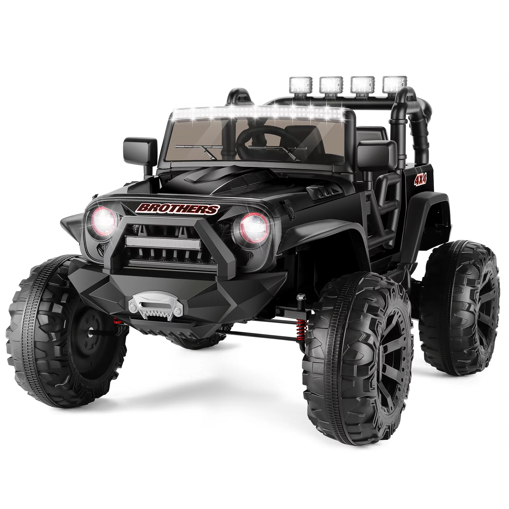 Funcid 24V 2-Seater Kids Ride on Car Truck, 9AH Battery Powered Toy Car with 2x200W Powerful Engine, Parent Remote Control, Large Wheels