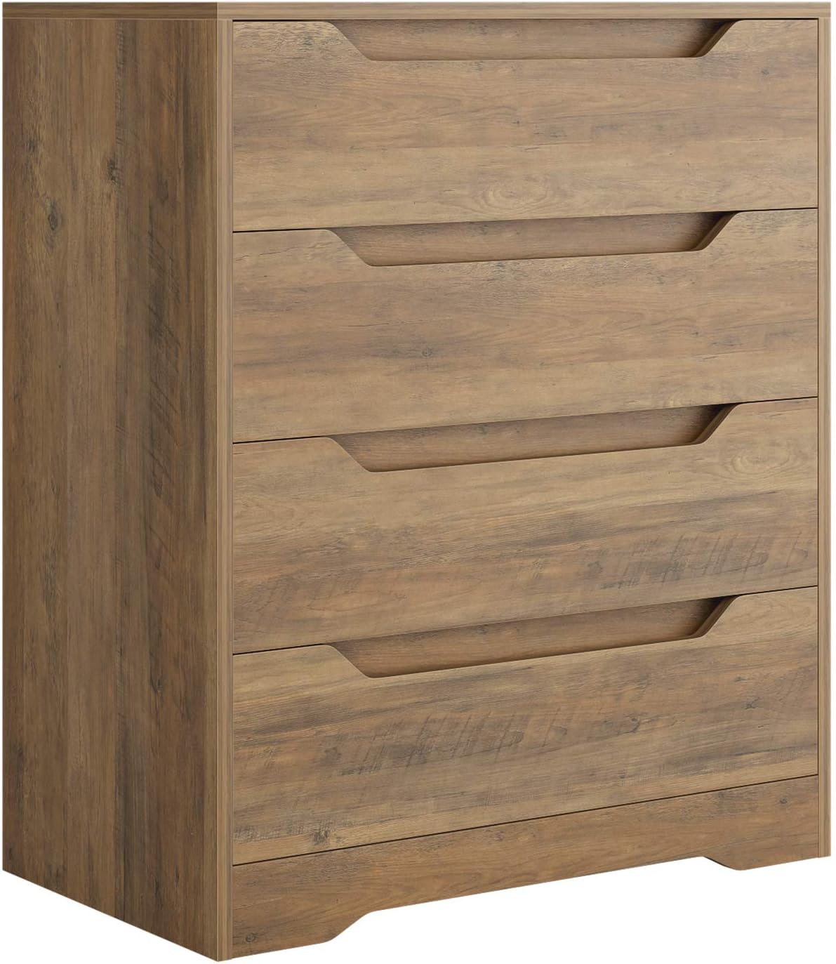 Modern 4 Drawer Dresser, Wood Chest of Drawers with Storage, Clothing Organizer with Cut-Out Handle, Storage Cabinet, Nightstand for Living Room