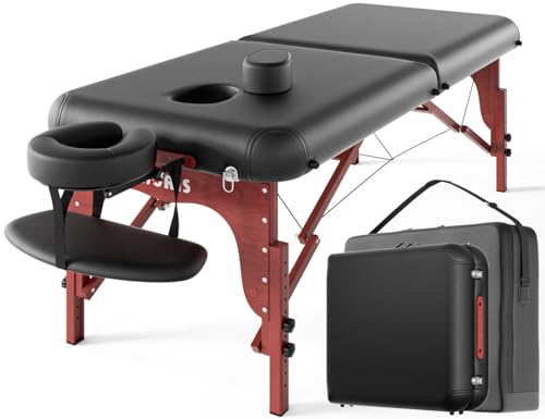 CLORIS 84" Professional Massage Table Portable 2 Folding Lightweight Facial Solon Spa Tattoo Bed Height Adjustable with Carrying Bag & Aluminium Leg