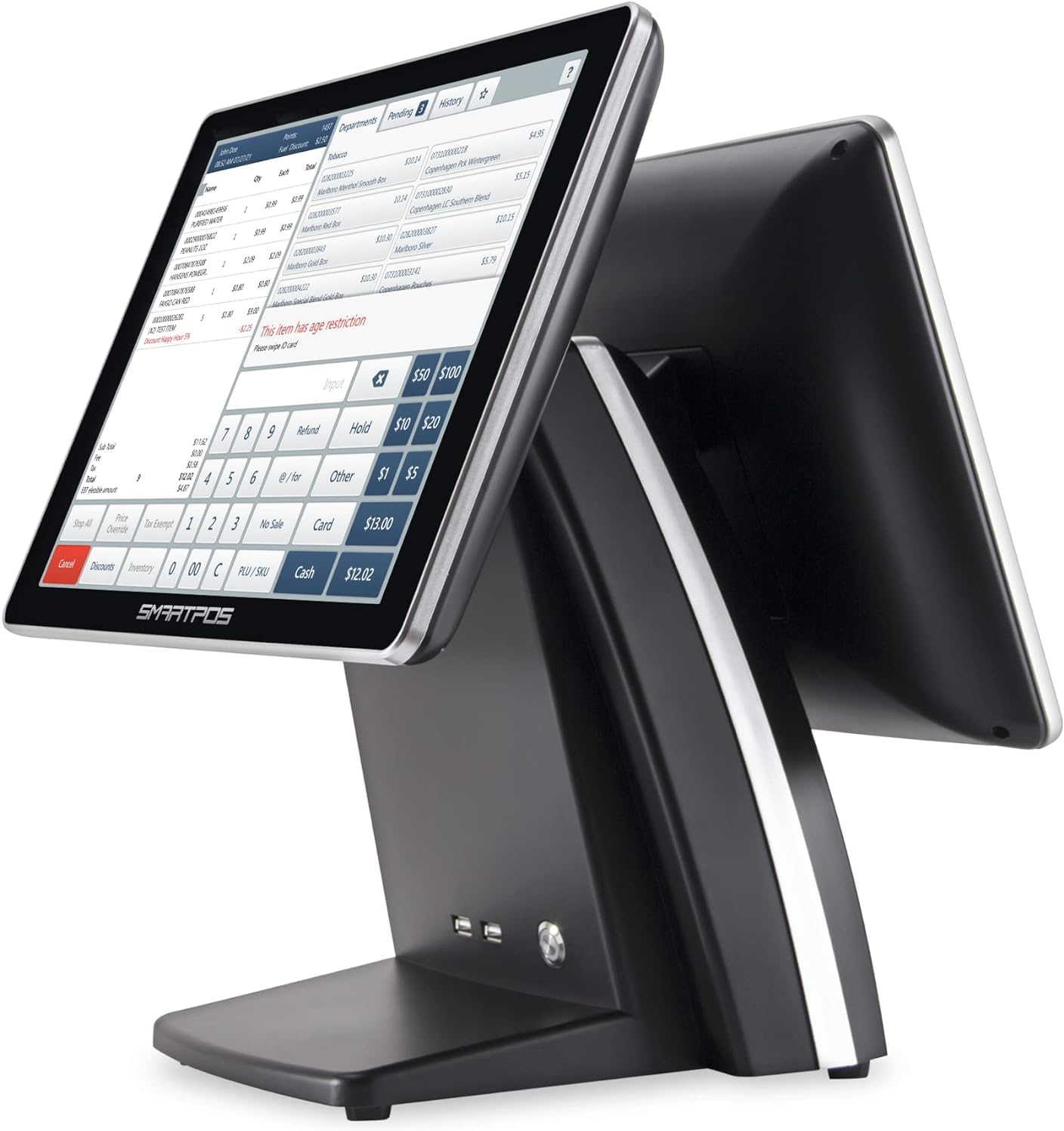 All-in-One SmartPOS-129 Professional Cash Register for Small Business, POS System Bundle Includes: Cashier Touch Screen Monitor