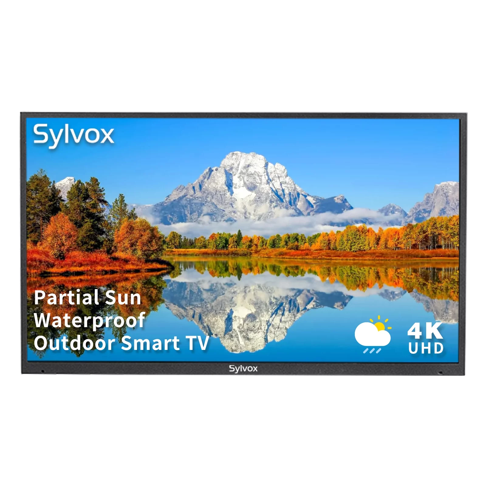 Sylvox 43 inch Outdoor TV Partial Sun 1000 Nits 4K LED Waterproof TV Anti Glare Outdoor Smart TV (Deck Series)