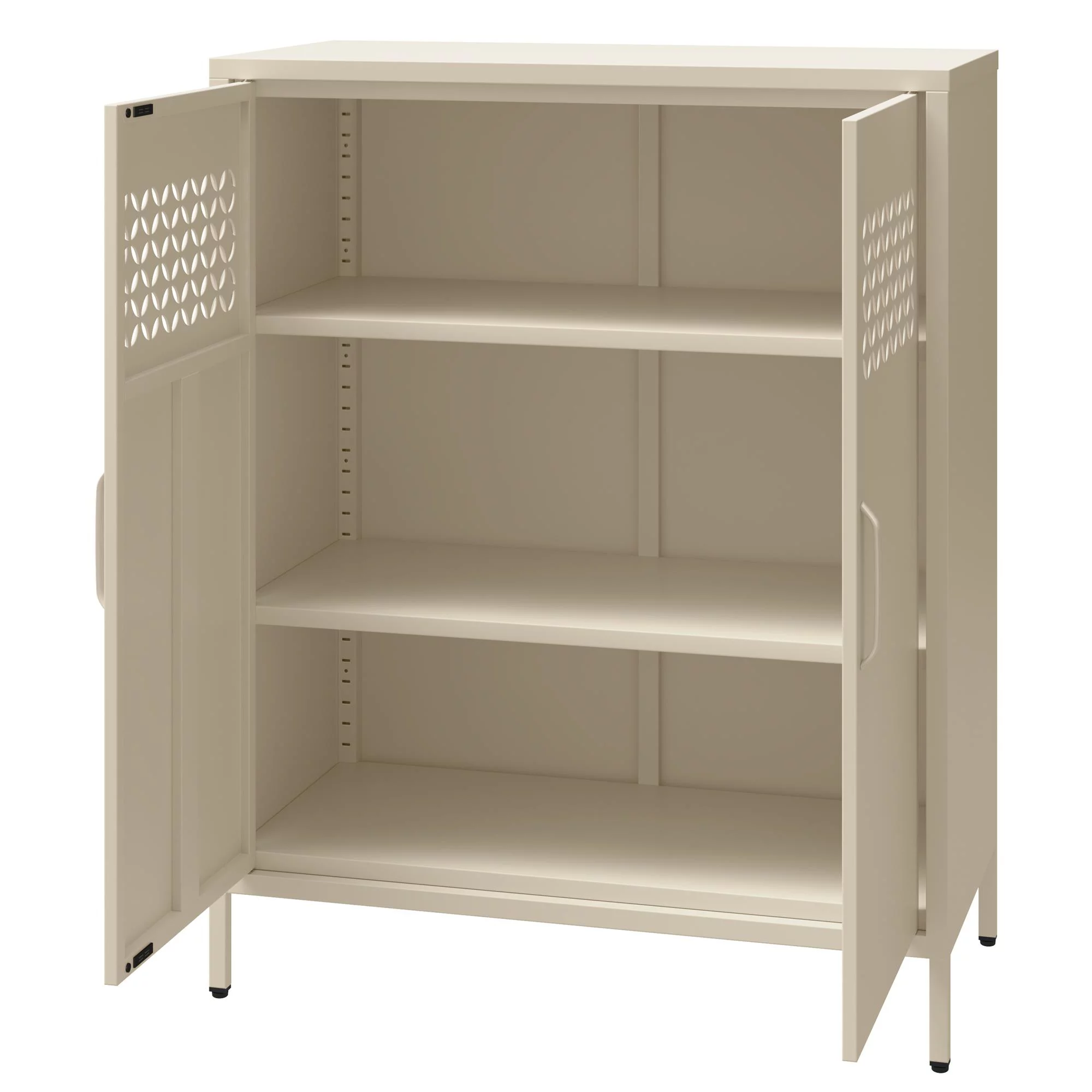 Mr. Kate Annie Short Metal 2 Door Cabinet, Parchment