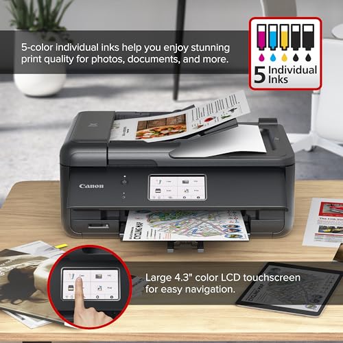 Canon PIXMA TR8620a - All-in-One Printer Home Office|Copier|Scanner|Fax|Auto Document Feeder | Photo, Document | Airprint (R), Android, Black