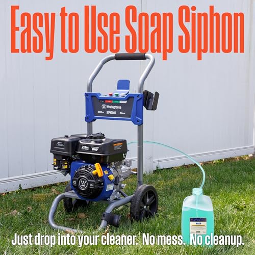 Westinghouse WPX3400 Gas Pressure Washer, 3400 PSI and 2.6 Max GPM, Onboard Soap Tank, Spray Gun and Wand, 5 Nozzle Set